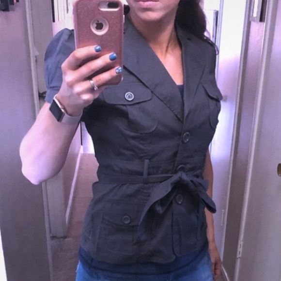 Von Mozart Jackets & Blazers - Belted short sleeved utility jacket